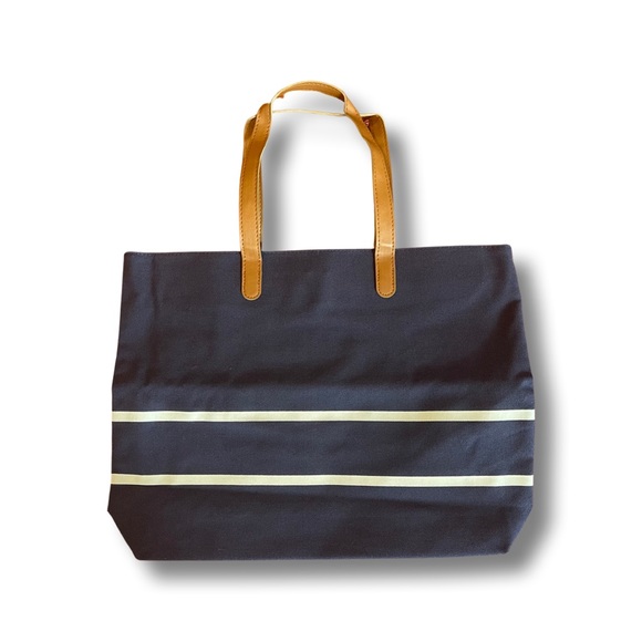 White House Black Market Handbags - NWT Tote Bag Navy with Stripes White House Black Market with Dust Cover